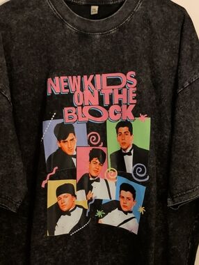 New Kids On The Block Graphic Tee - Black Mineral Wash